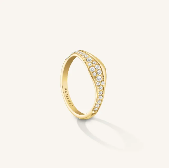 Rosefield Pave Wave Ring ring gull størrelse 48–56