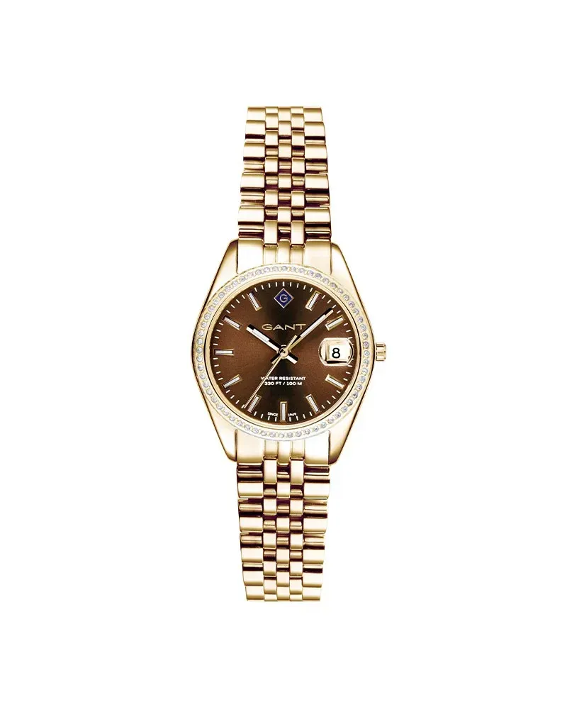GANT Sussex Mini Bijou dameklokke G181103 28 mm gull/brun