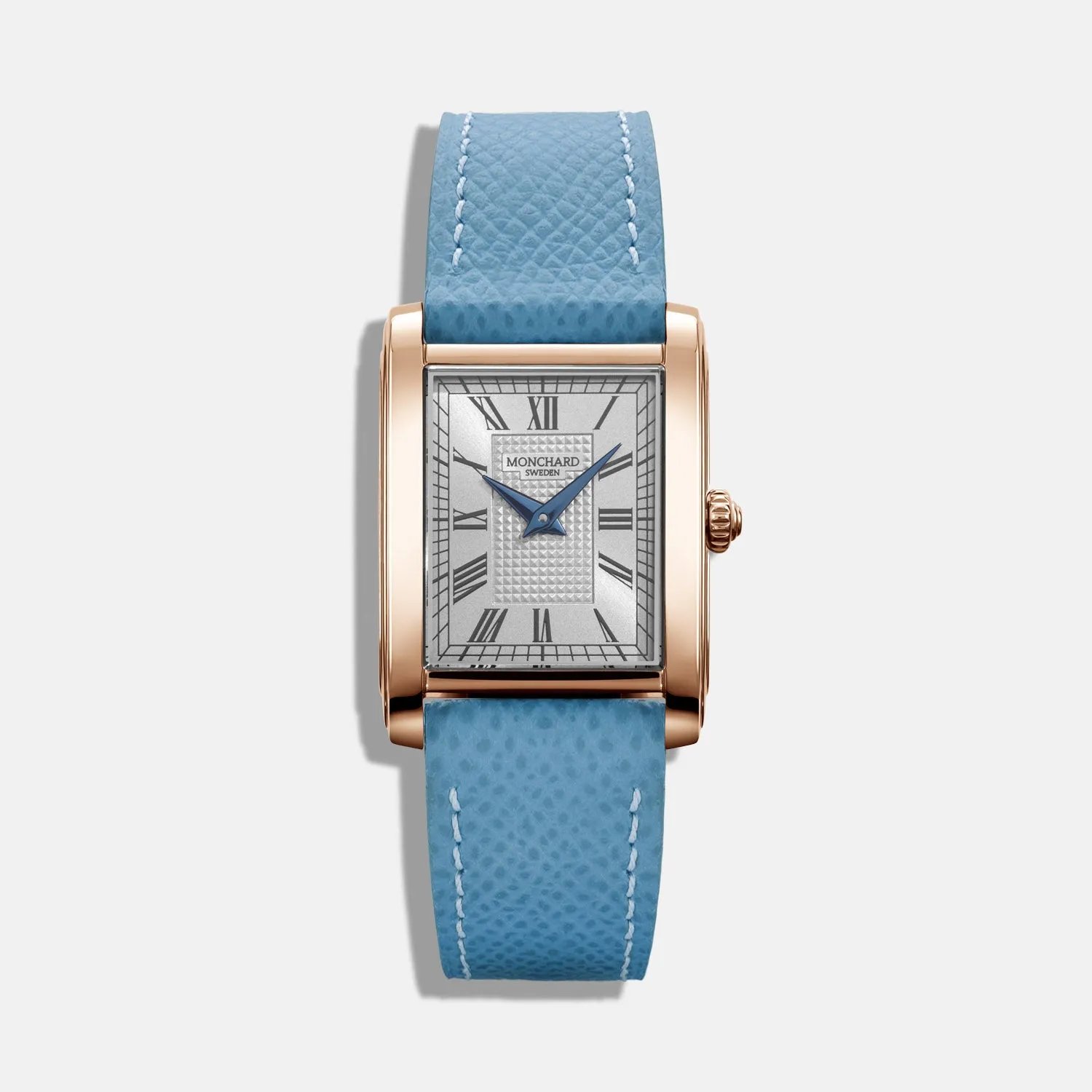 MonChard Classic White on Strap klokke roségull skinnrem