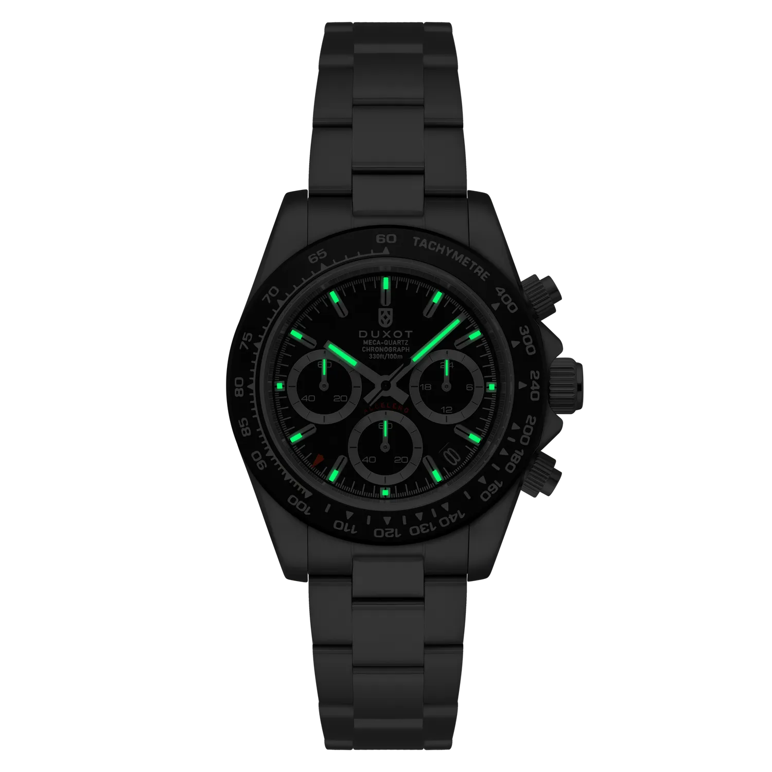 Duxot Accelero Chronograph kronograf Pitch Black 40 mm