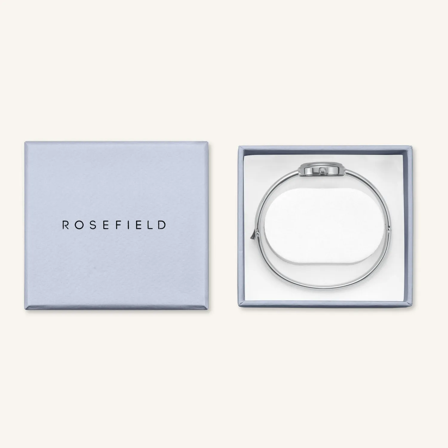 Rosefield Studio Bangle S Silver klokke sølv hvit perlemor