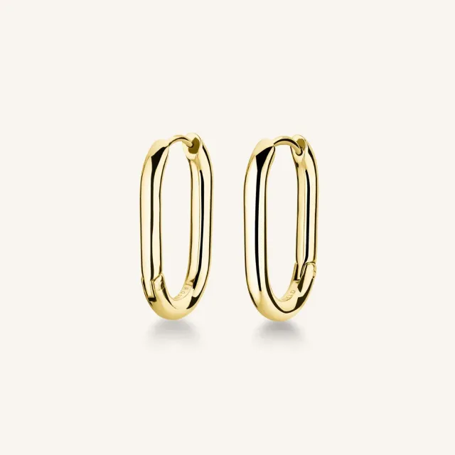 Rosefield Oval Hoops gull øredobber