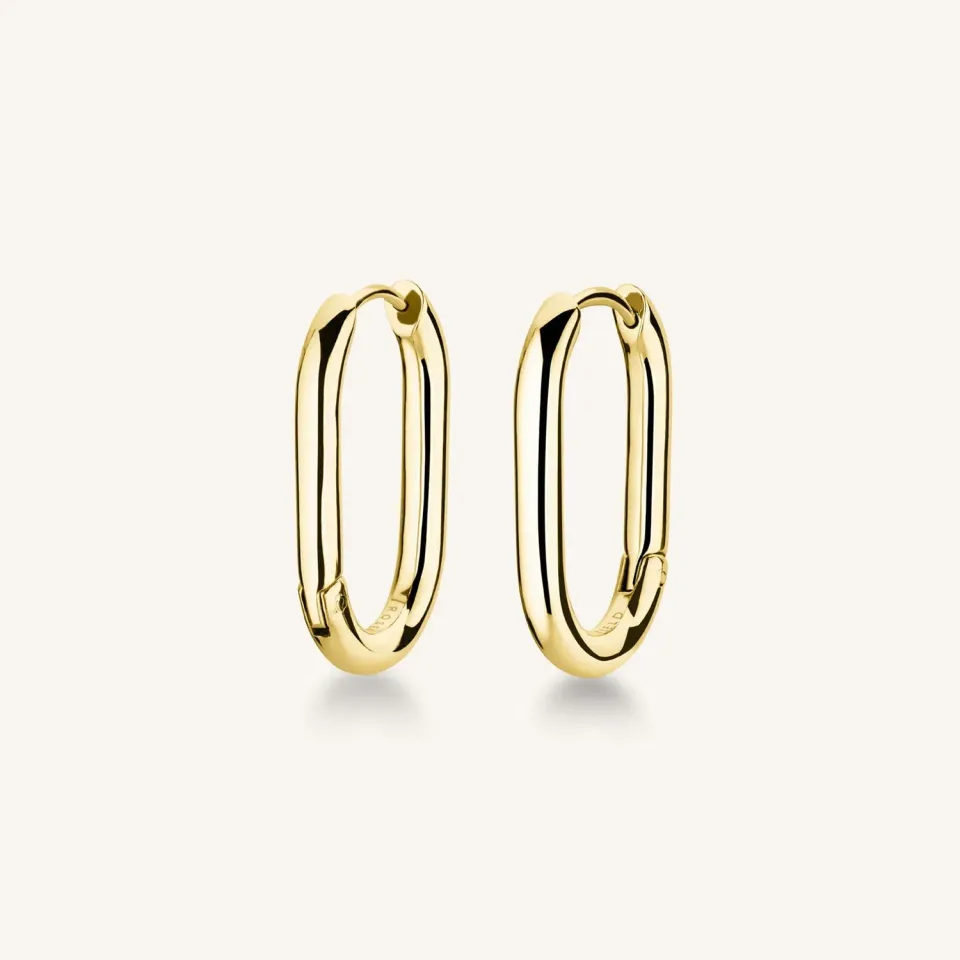 Rosefield Oval Hoops gull øredobber