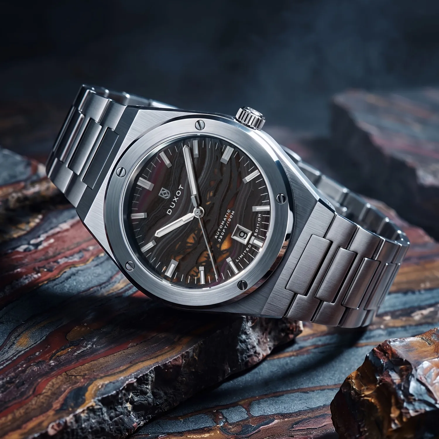 Duxot Bastia klokke Iron Tiger natursteinskive limited edition