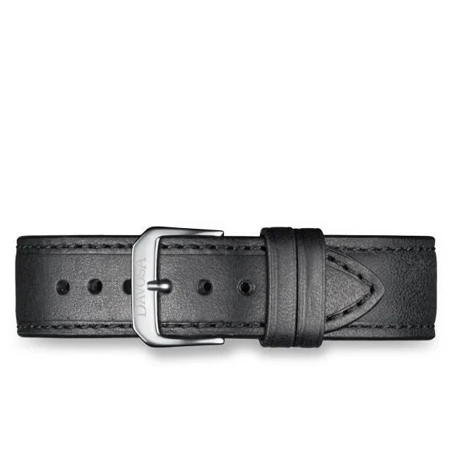 DAVOSA Calfskin Leather lærrem svart 16/18/20 mm kuskinn