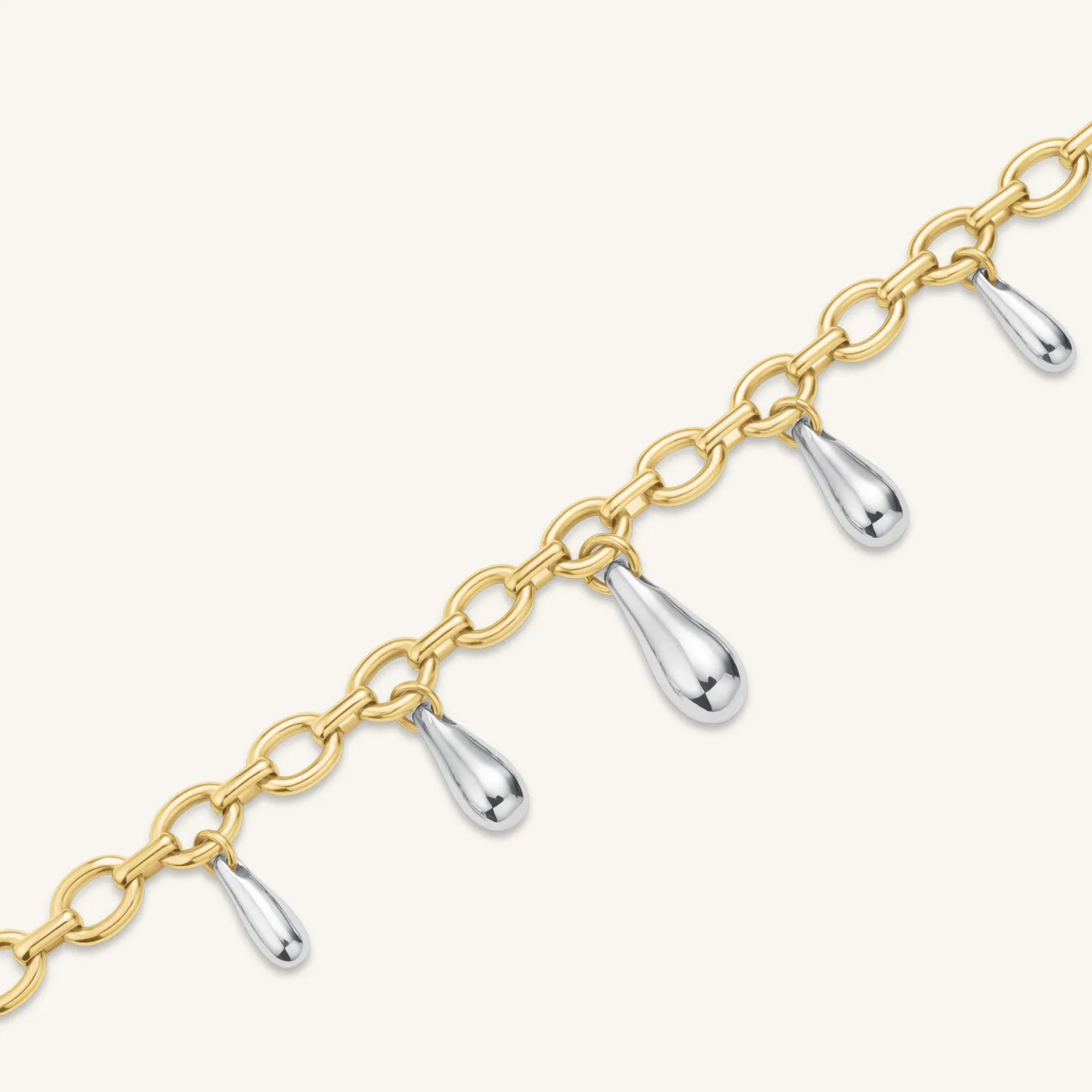 Rosefield Essentials Multi Drop Necklace halskjede sølv og gull