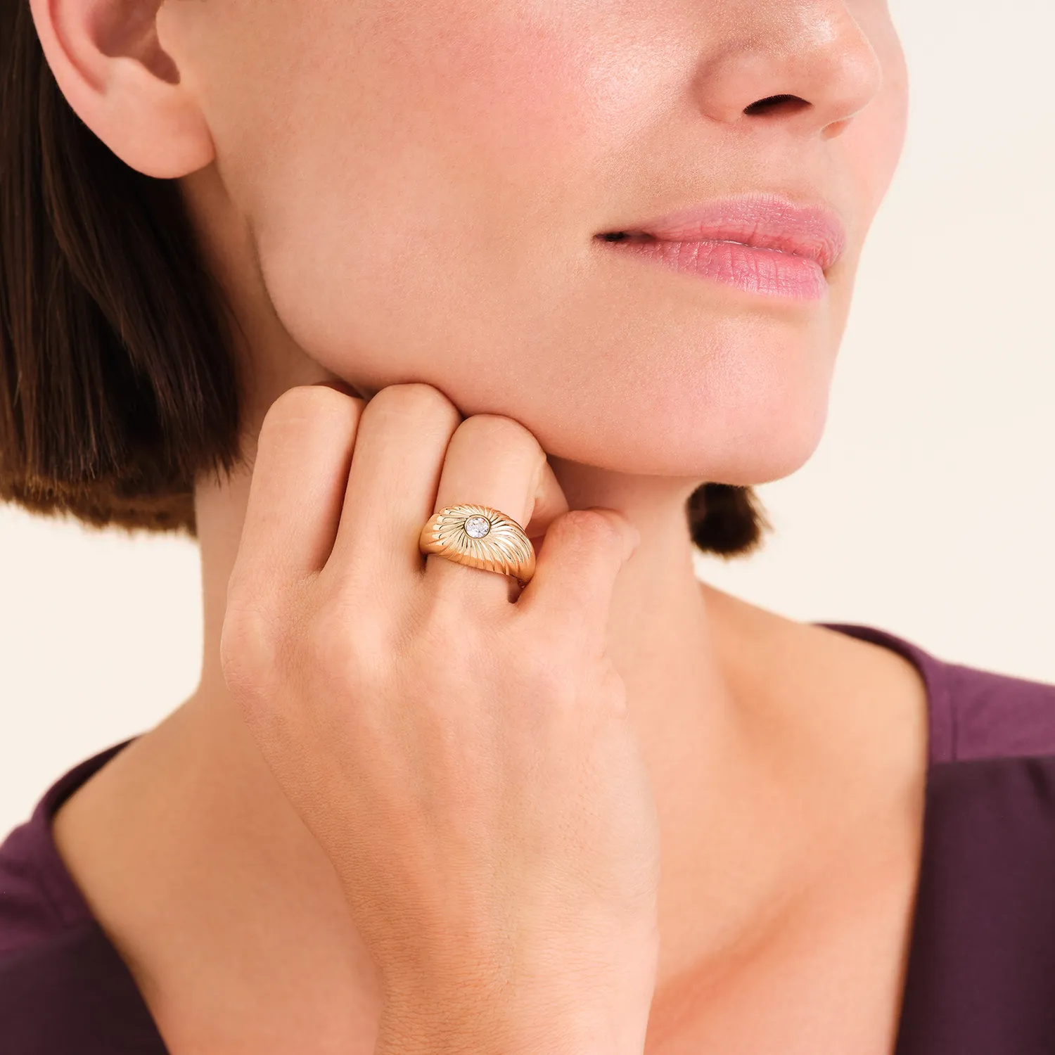 Rosefield Solitaire Ring gull størrelse 54