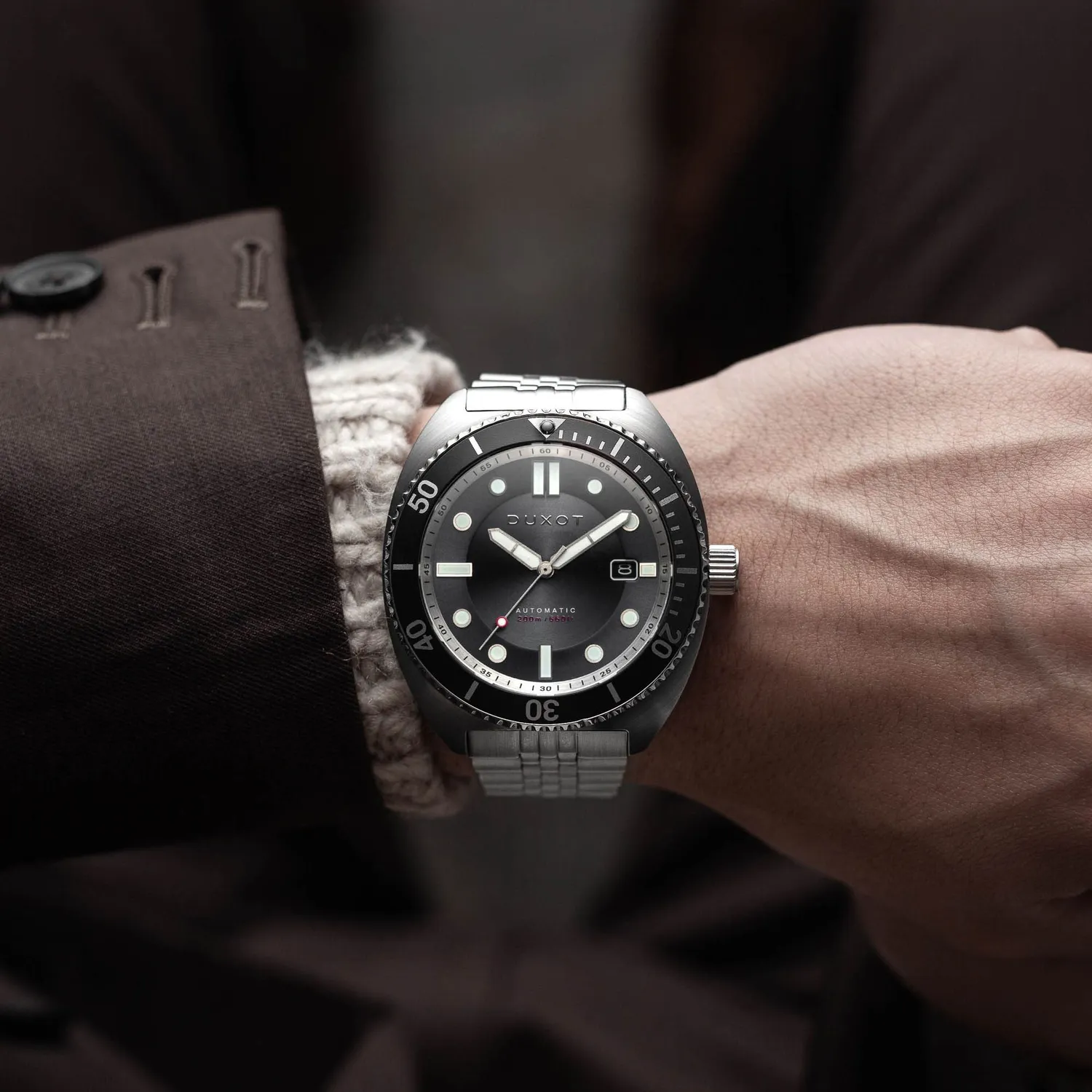 Duxot Tortuga Black dykkerklokke 200 m automatisk