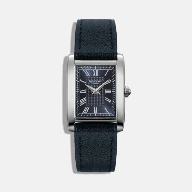 MonChard Royal Blue on Strap klokke blå urskive skinnrem