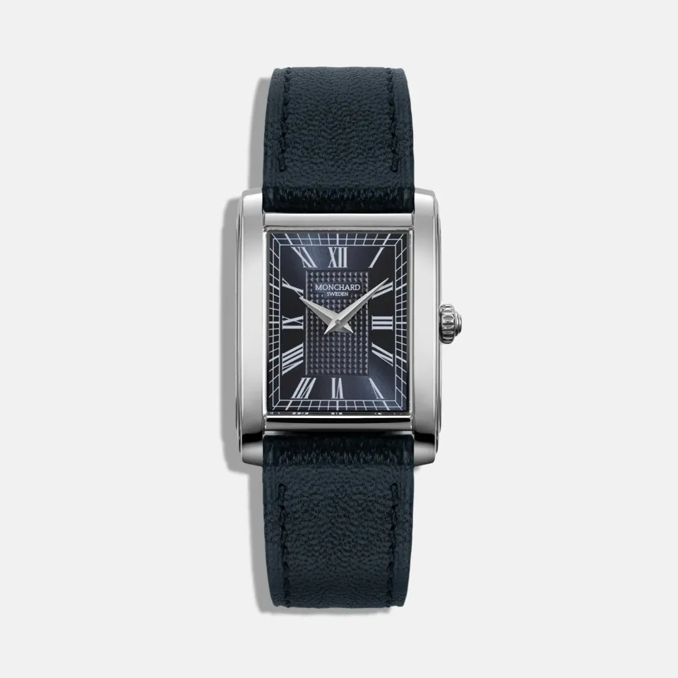 MonChard Royal Blue on Strap klokke blå urskive skinnrem