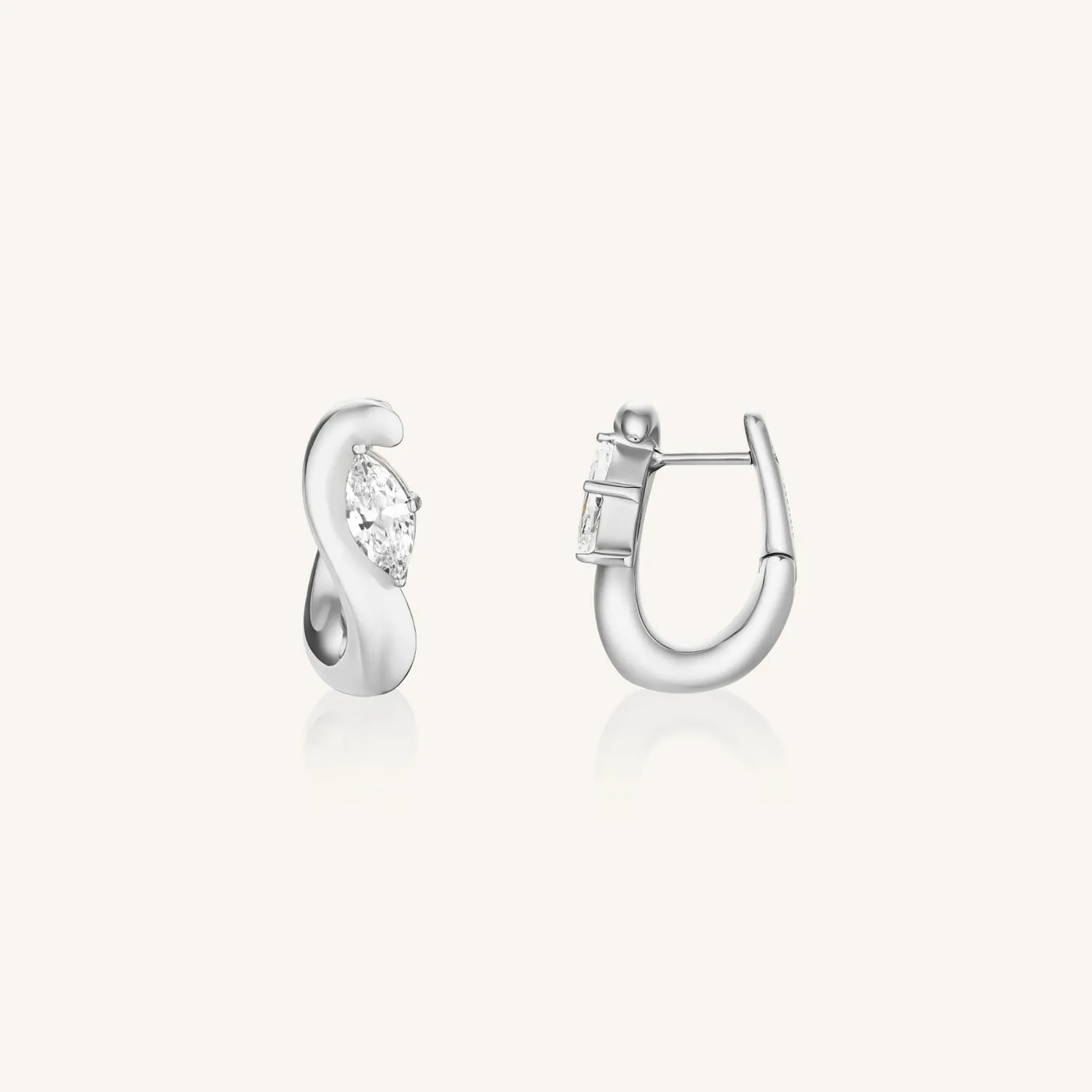 Rosefield Marquise Wave Hoops øredobber gull