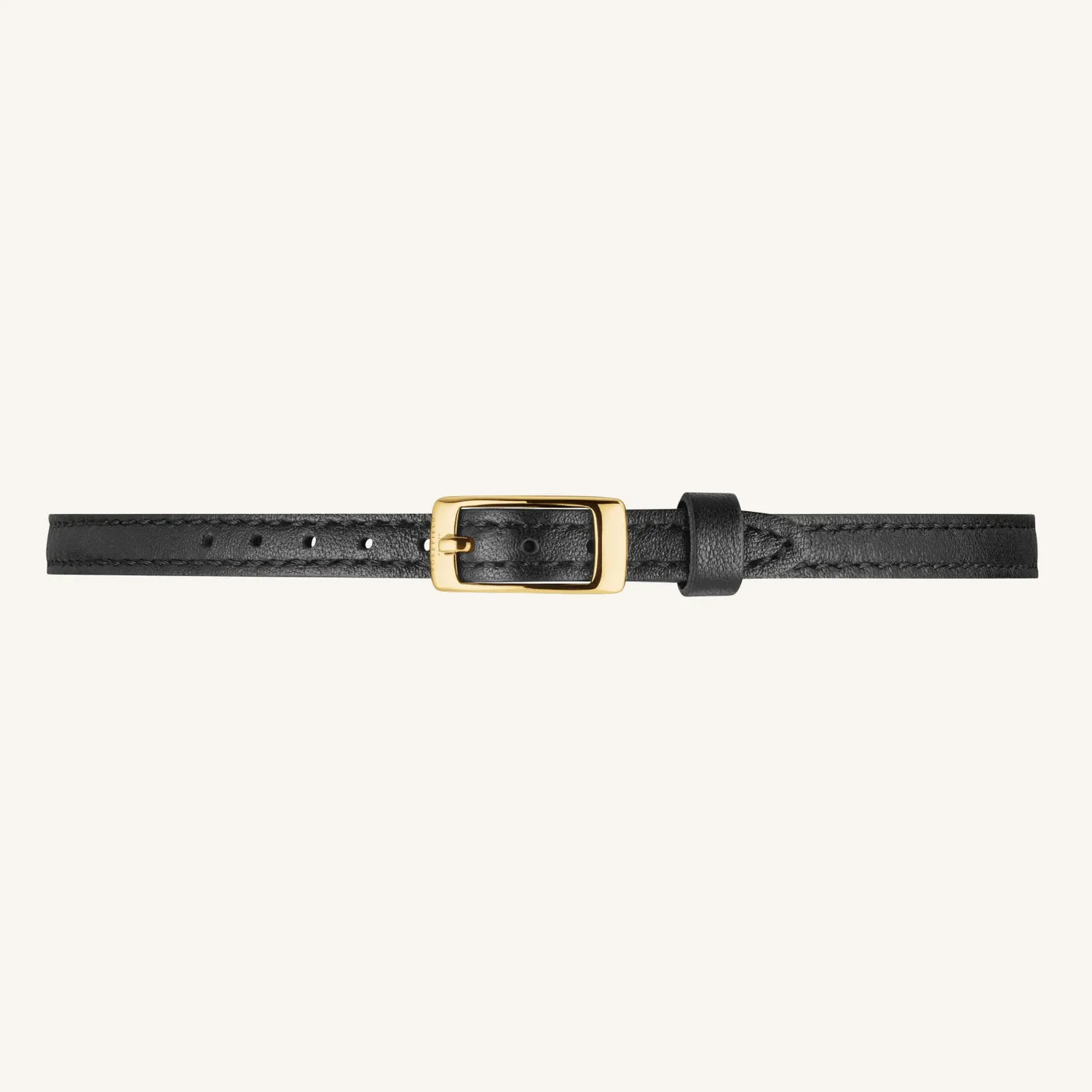 Rosefield Studio Choker Leather klokke svart skinnrem
