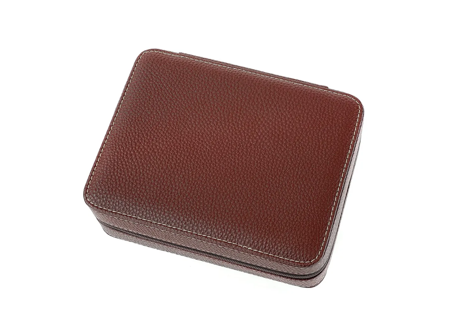 Leanschi ZIP-pouch oppbevaring for 4 klokker brun PU