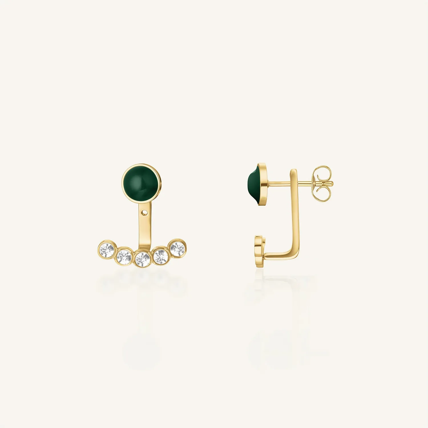 Rosefield Enamel Pave Studs ørestikker gull grønn