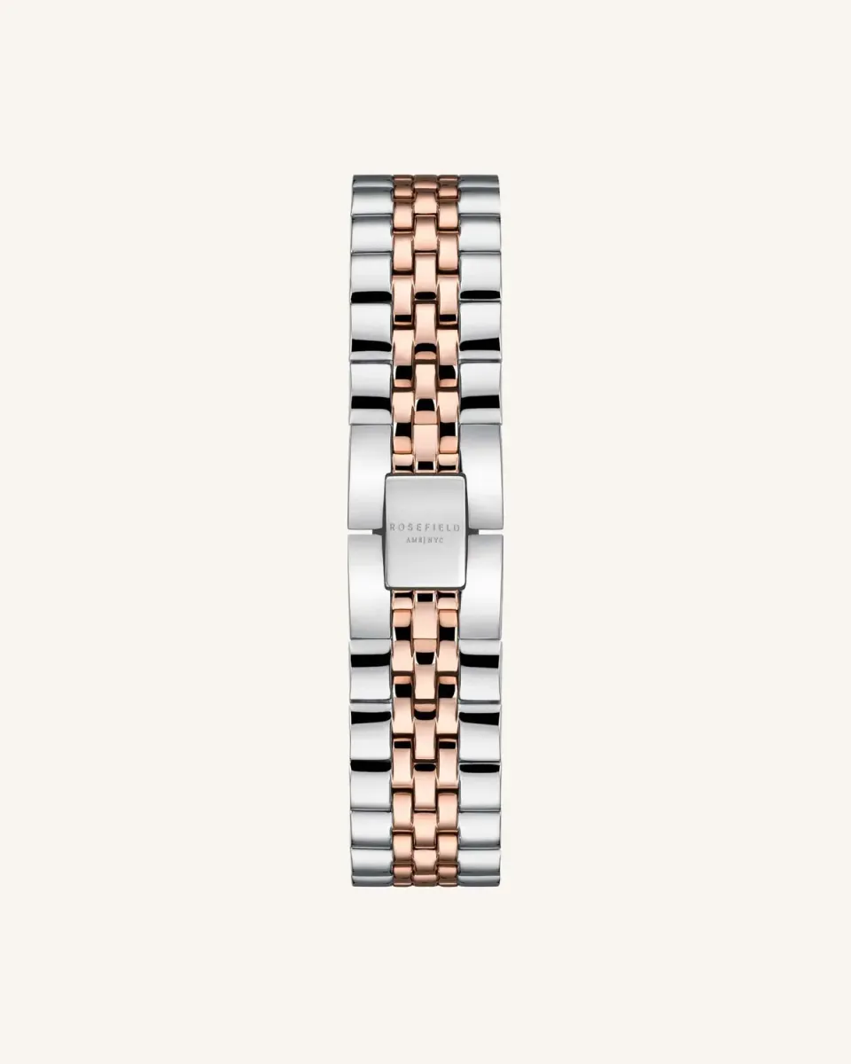 Rosefield Silver Rose gold Strap klokkerem 16 mm sølv og roségull