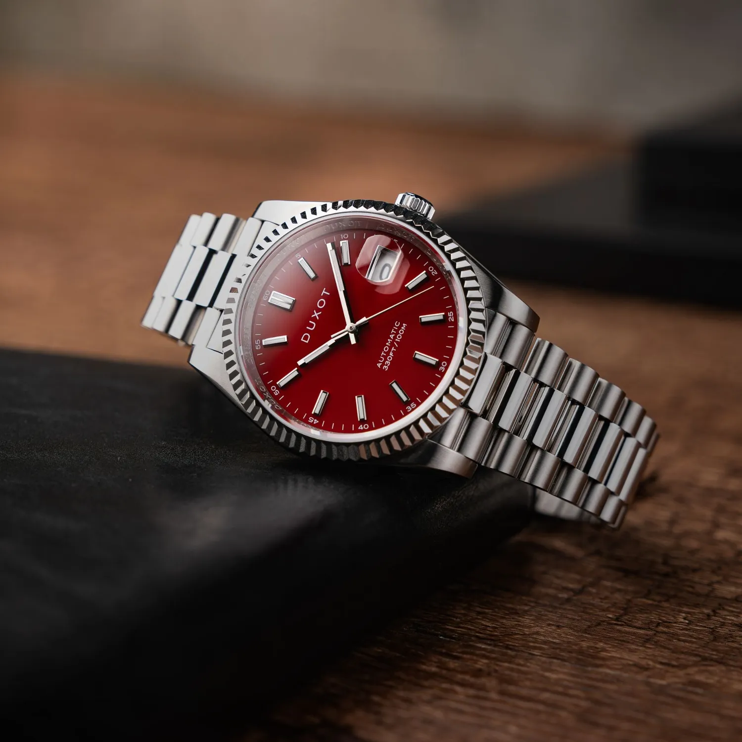 Duxot Marcel Automatic Firebrick Red klokke 10 ATM