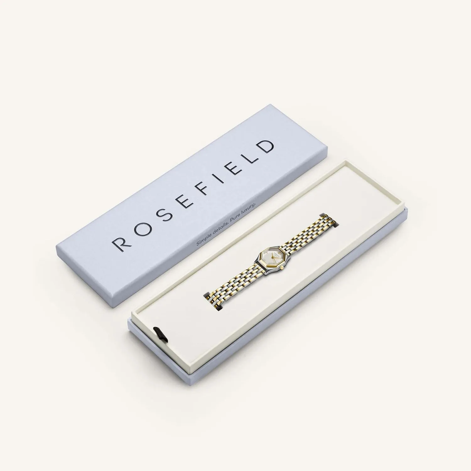 Rosefield Gemme Duotone klokke gull og sølv liten åttekantet