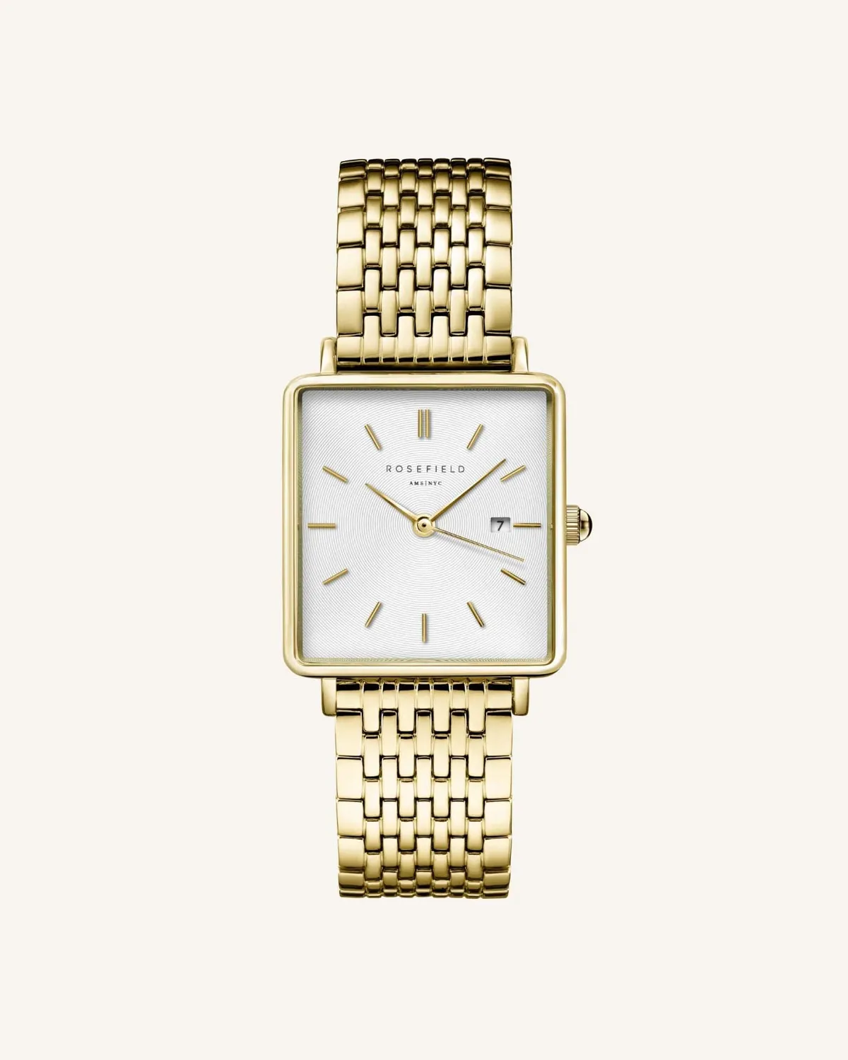 Rosefield Boxy Gold gullklokke og lenkesett
