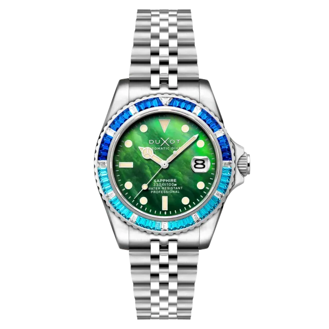 Duxot Atlantica 40 Rainbow Green Mop automatisk klokke perlemor