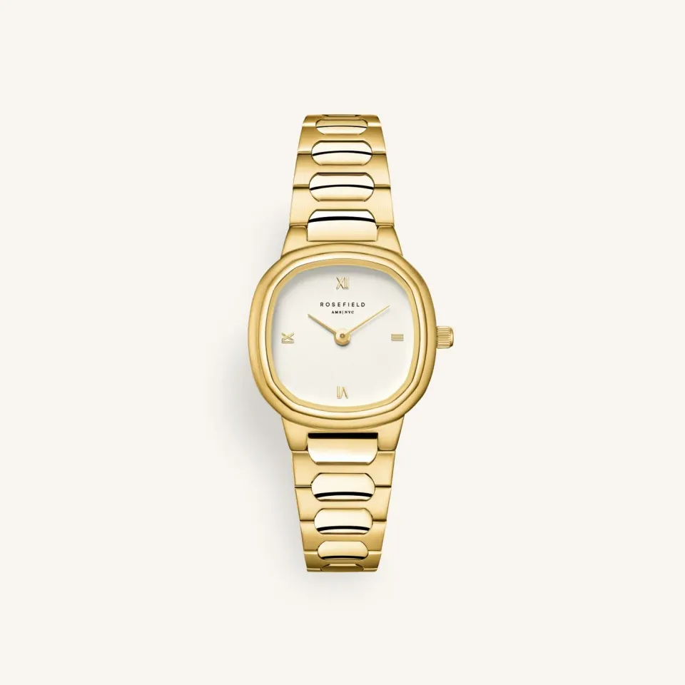 Rosefield Gaia XS Gold klokke gull kremfarget urskive