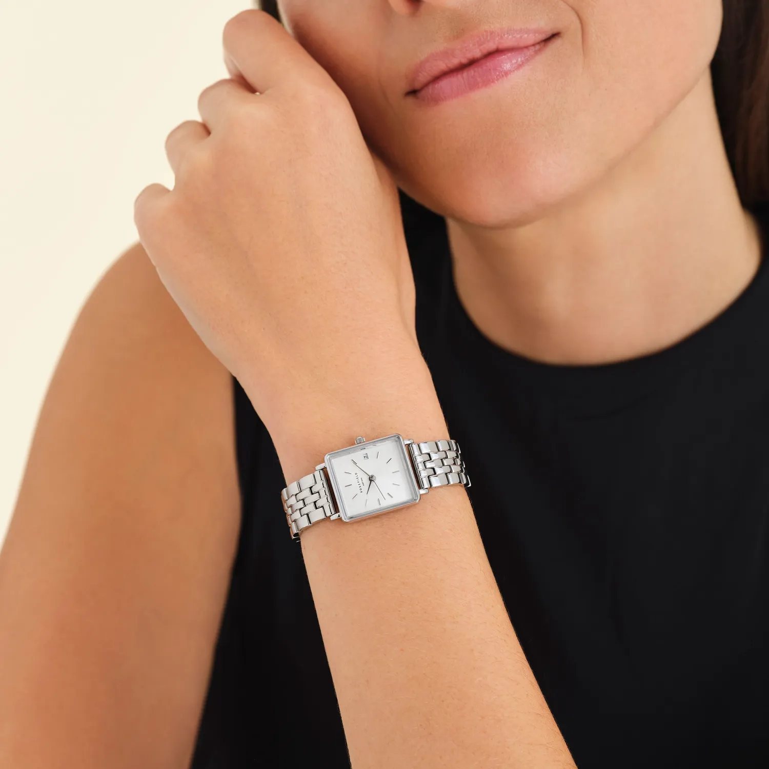 Rosefield Boxy XS Silver klokke sølv 22 mm