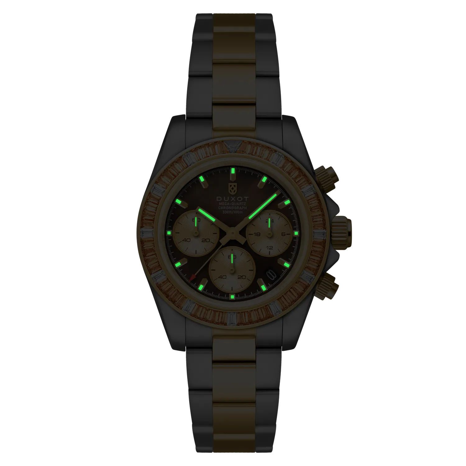 Duxot Accelero Rainbow Chronograph kronografklokke Pearl Brown 40 mm safirglass