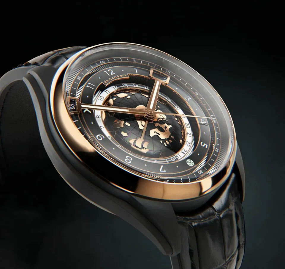 DeSanders Voyage GMT Black Pearl klokke