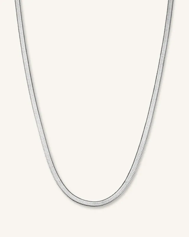 Rosefield Contemporary Snake Necklace halskjede sølv 41–45 cm