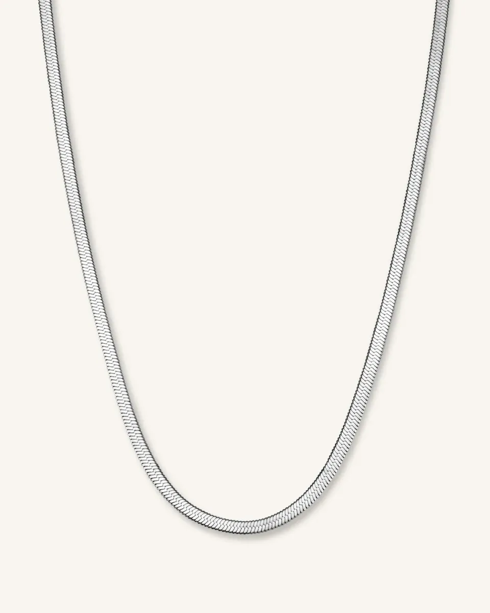 Rosefield Contemporary Snake Necklace halskjede sølv 41–45 cm
