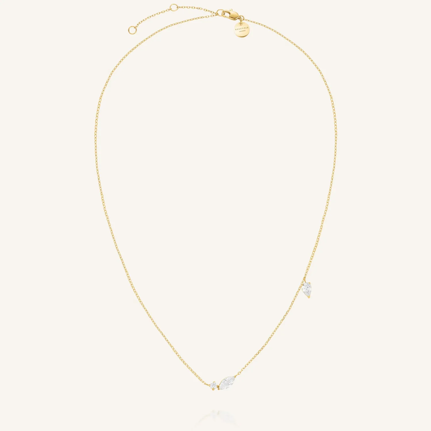 Rosefield Essentials Mixed Crystals Necklace halskjede gull sølv
