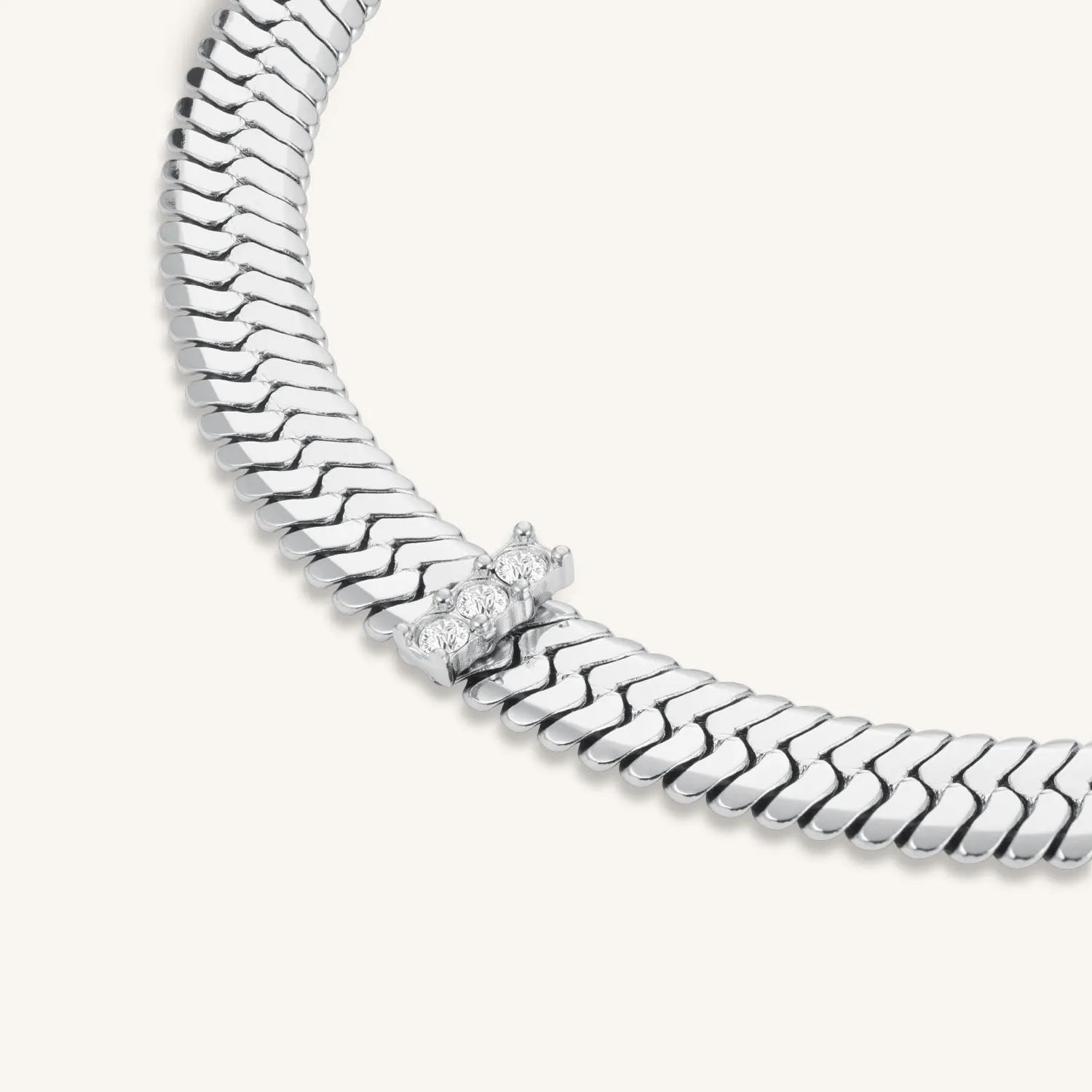 Rosefield Crystal Snake Bracelet armbånd gull og sølv 16,5–19,5 cm