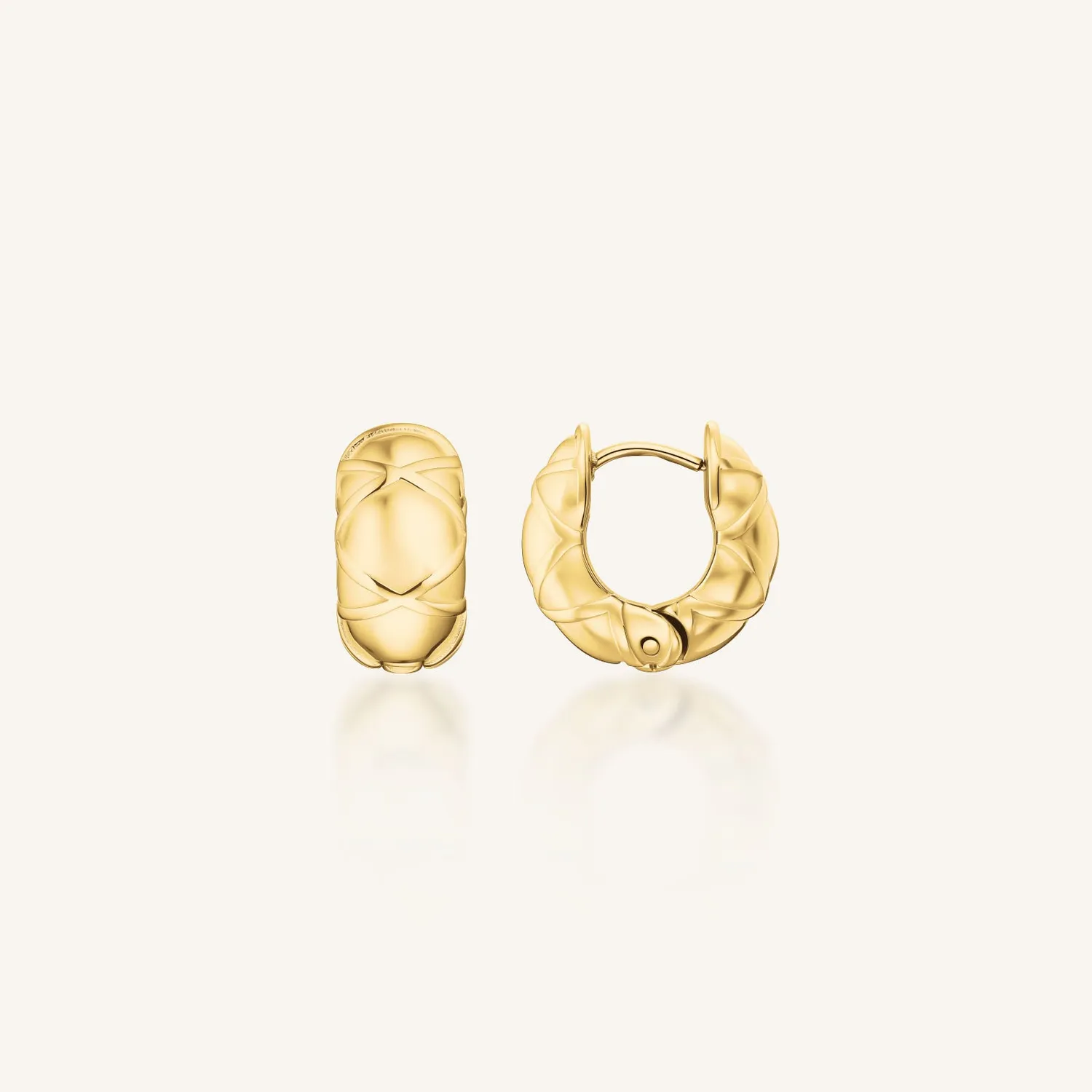 Rosefield Essentials Quilted Hoops øredobber gull og sølv