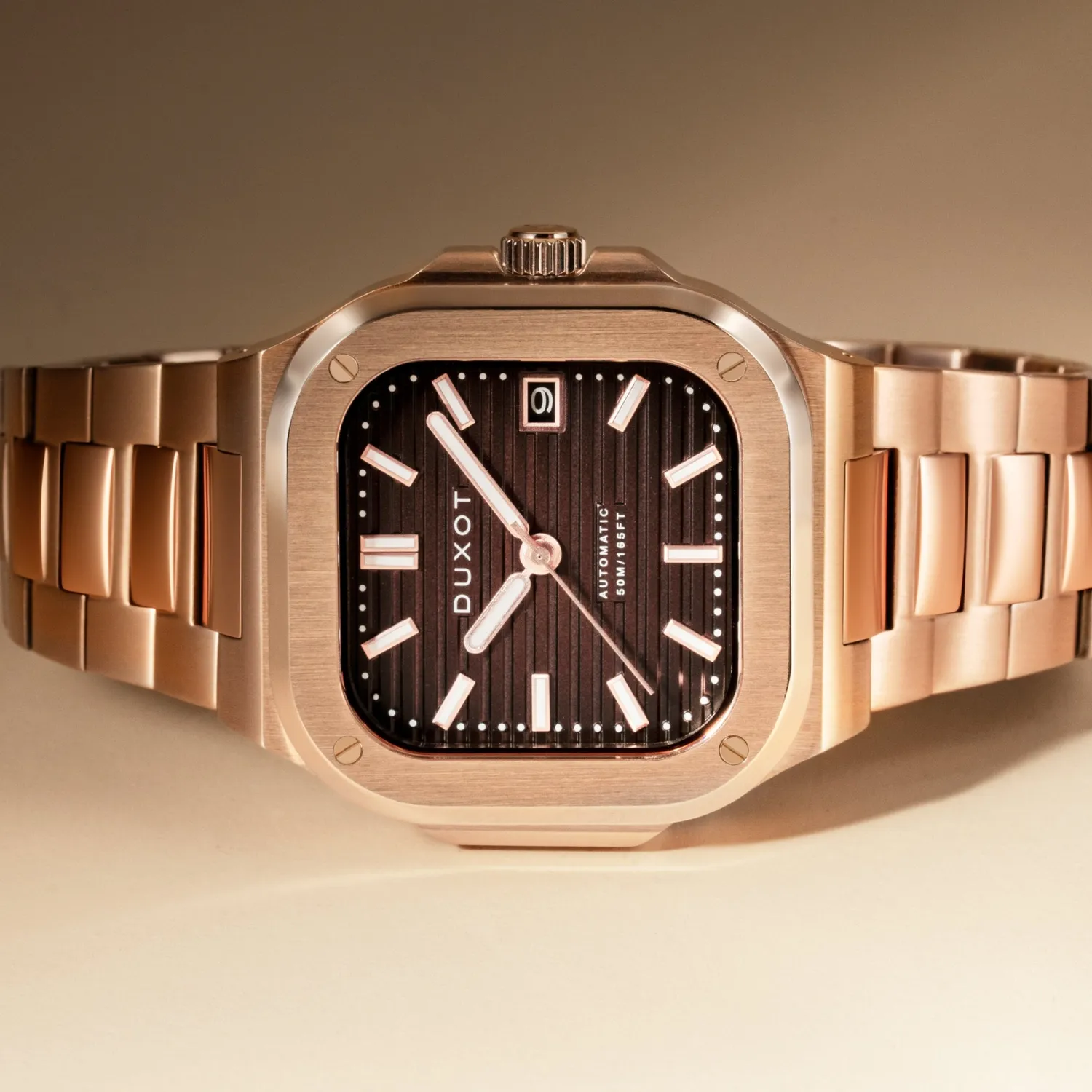 Duxot Quadrata Automatic klokke Walnut Brown 42 mm