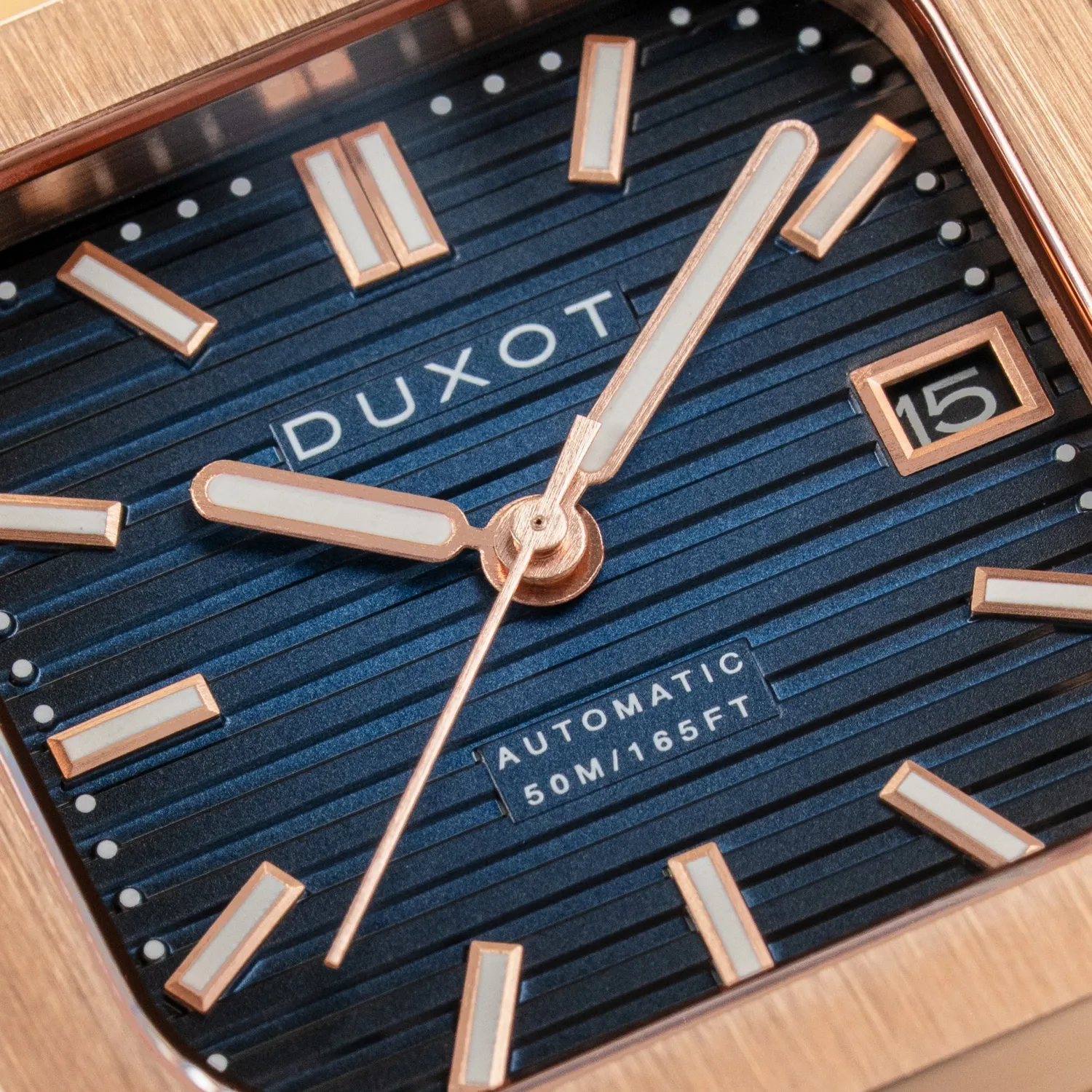 Duxot Quadrata Automatic klokke Capri Blue 42 mm stållenk