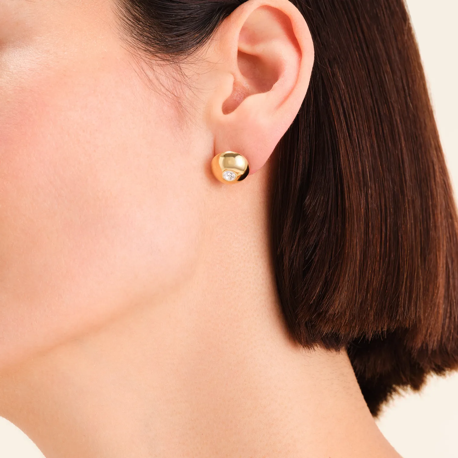 Rosefield Solitaire Studs øredobber gull sølv