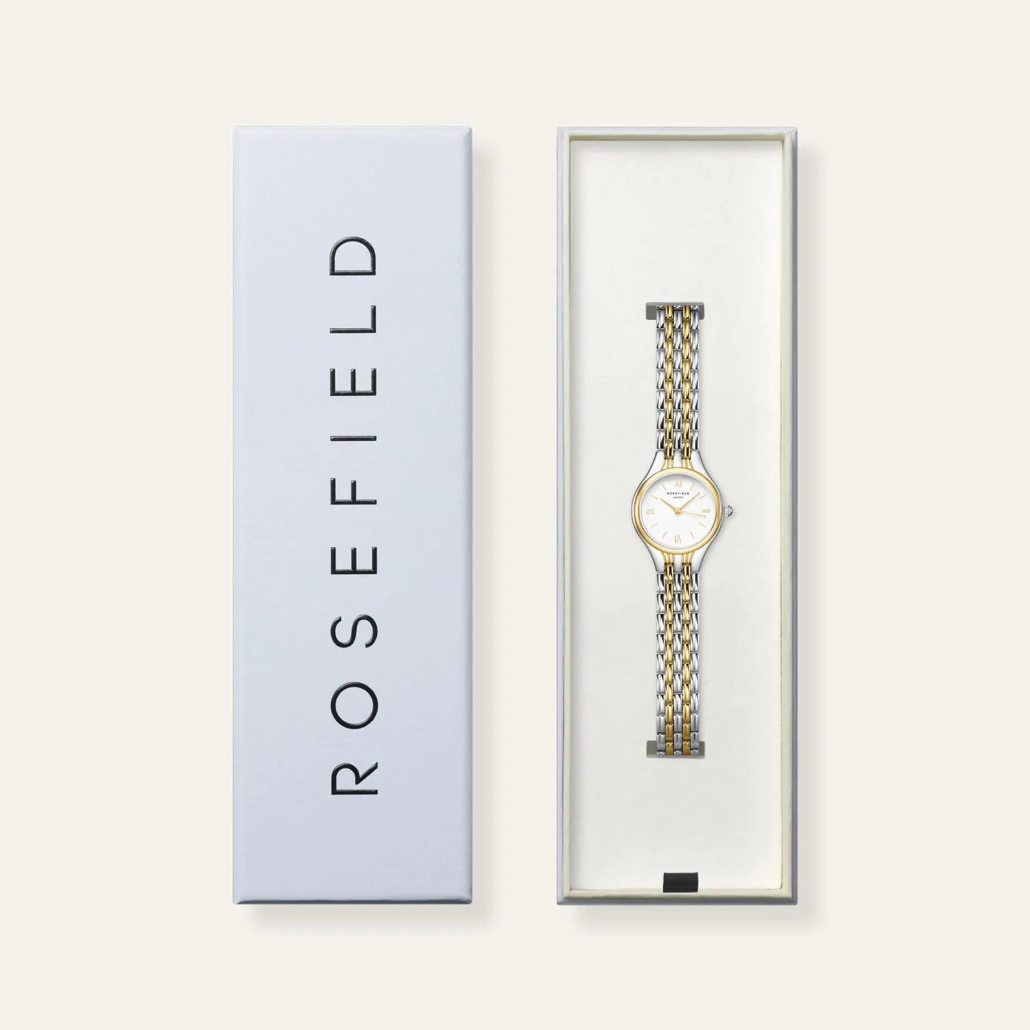 Rosefield Muse Silver Gold klokke tofarget uten gravering