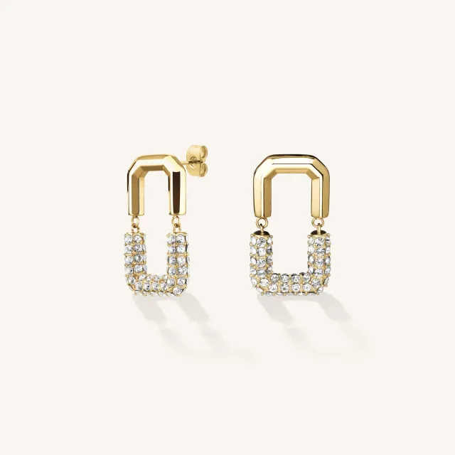 Rosefield Half Studs øredobber gullbelagt