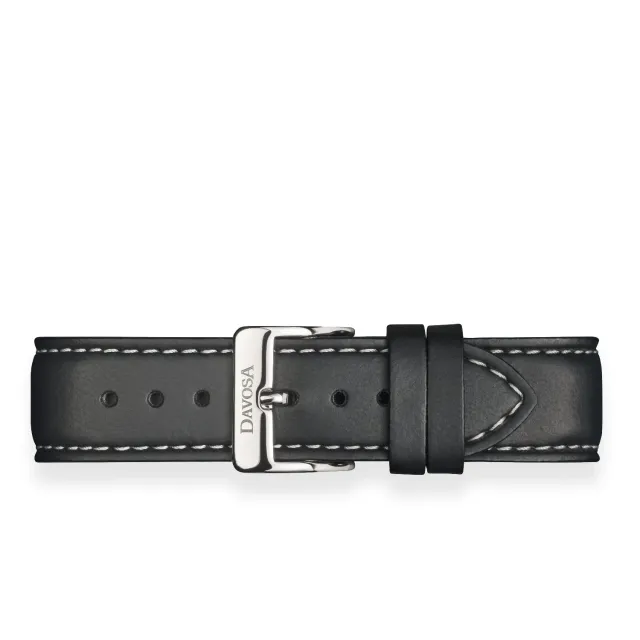 DAVOSA Vegan Leather Black klokkerem 20 mm sort vegansk skinn