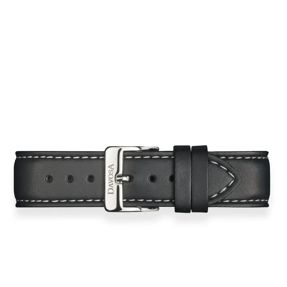 DAVOSA Vegan Leather Black klokkerem 20 mm sort vegansk skinn