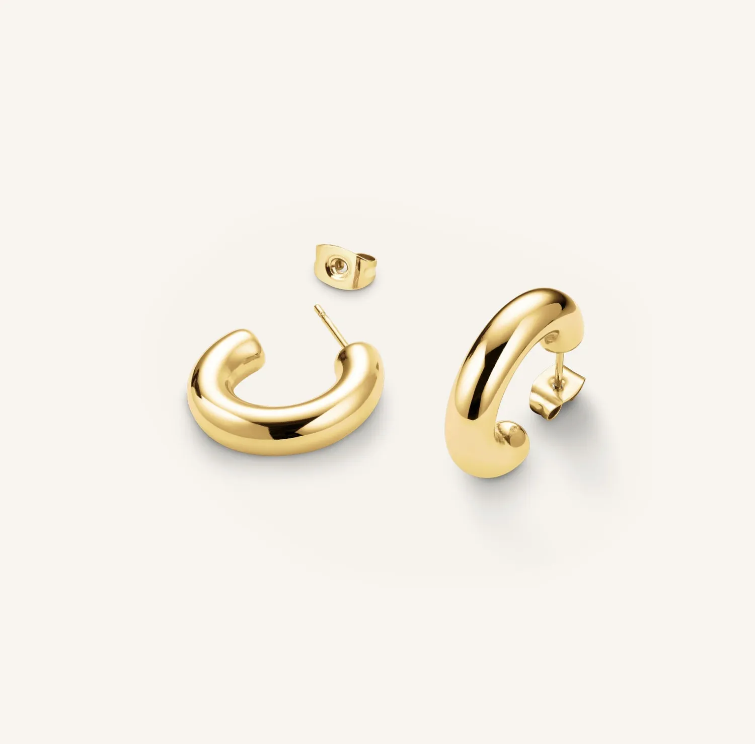 Rosefield Medium Thick Hoops øredobber gull