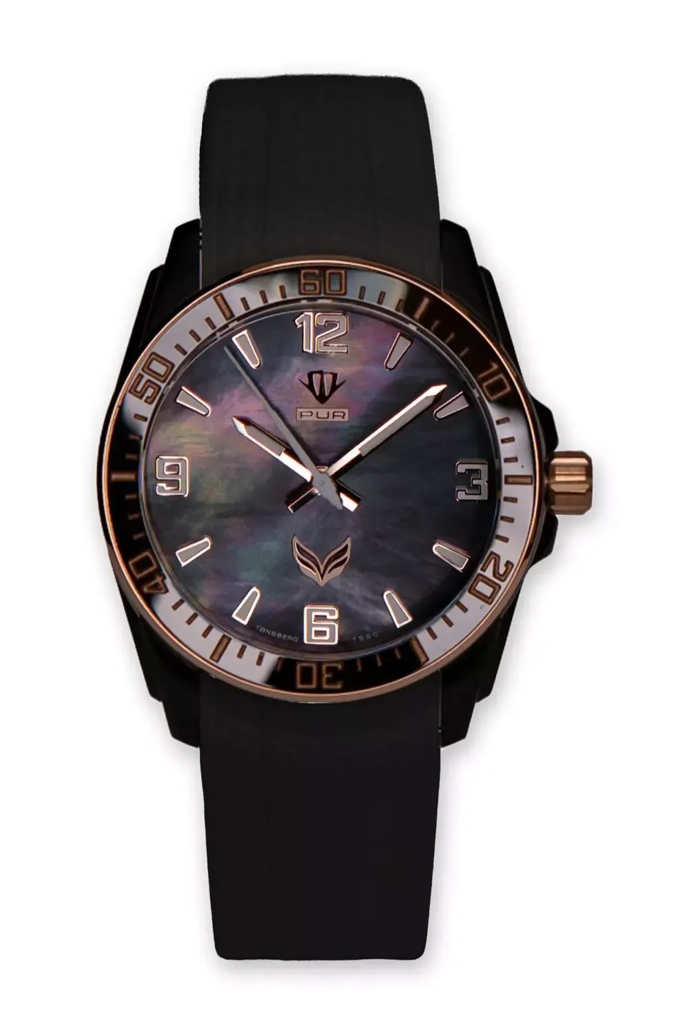 Perfekt Ur Valkyrie Ravn DLC/Rosé armbåndsur sort perlemor 37 mm