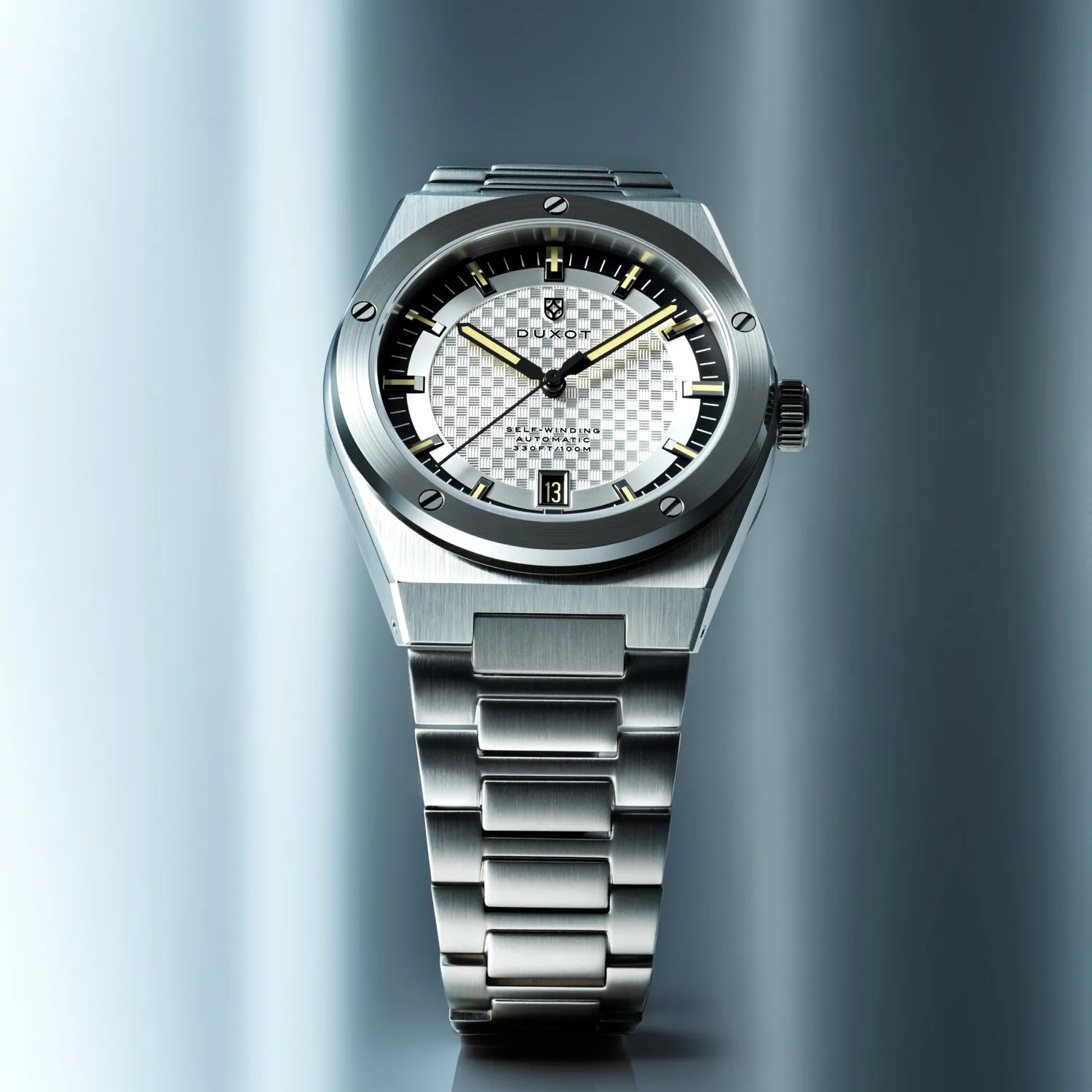 Duxot Bastia Sandy Silver automatisk klokke sølv 40 mm safirglass