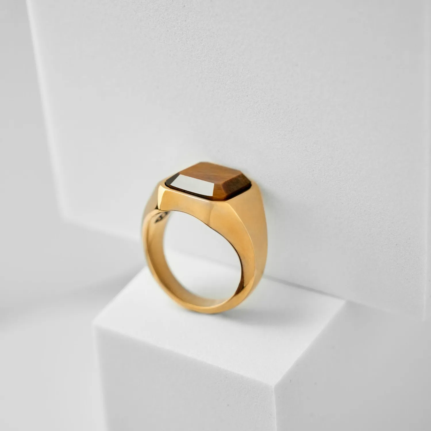 Duxot Atlantica Gold Tiger Eye ring størrelse 20 tigerøye
