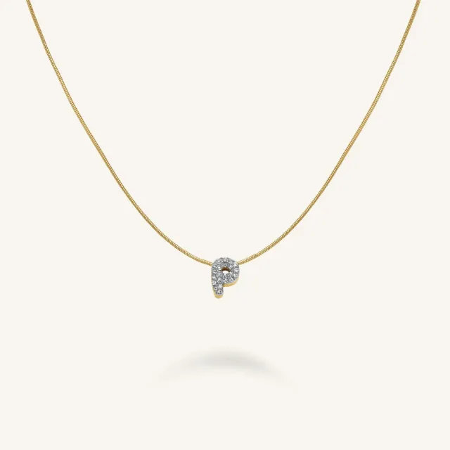Rosefield Crystal Letter P halskjede P gull justerbart
