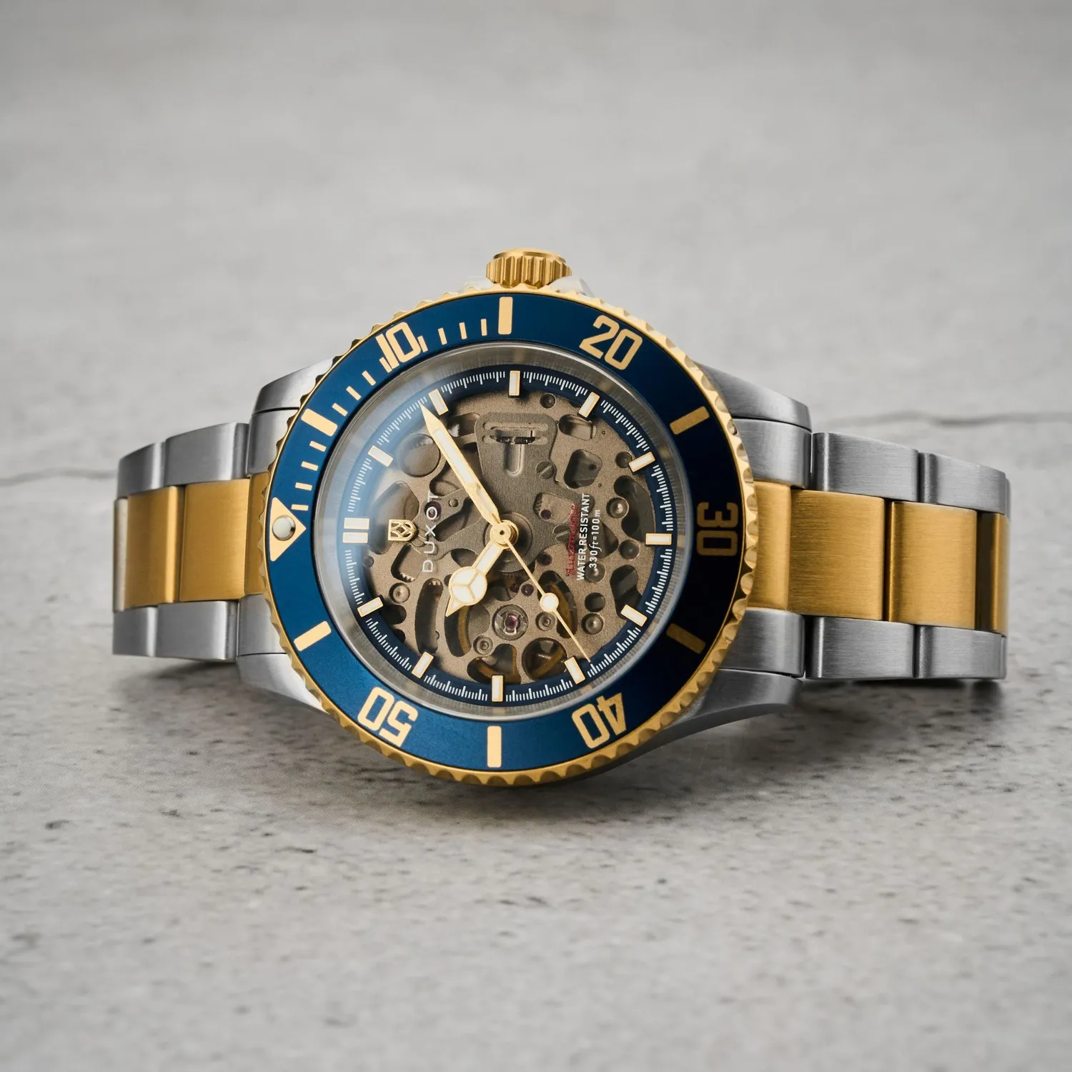 Duxot Atlantica Skeleton Diver Automatic Marine Gold klokke