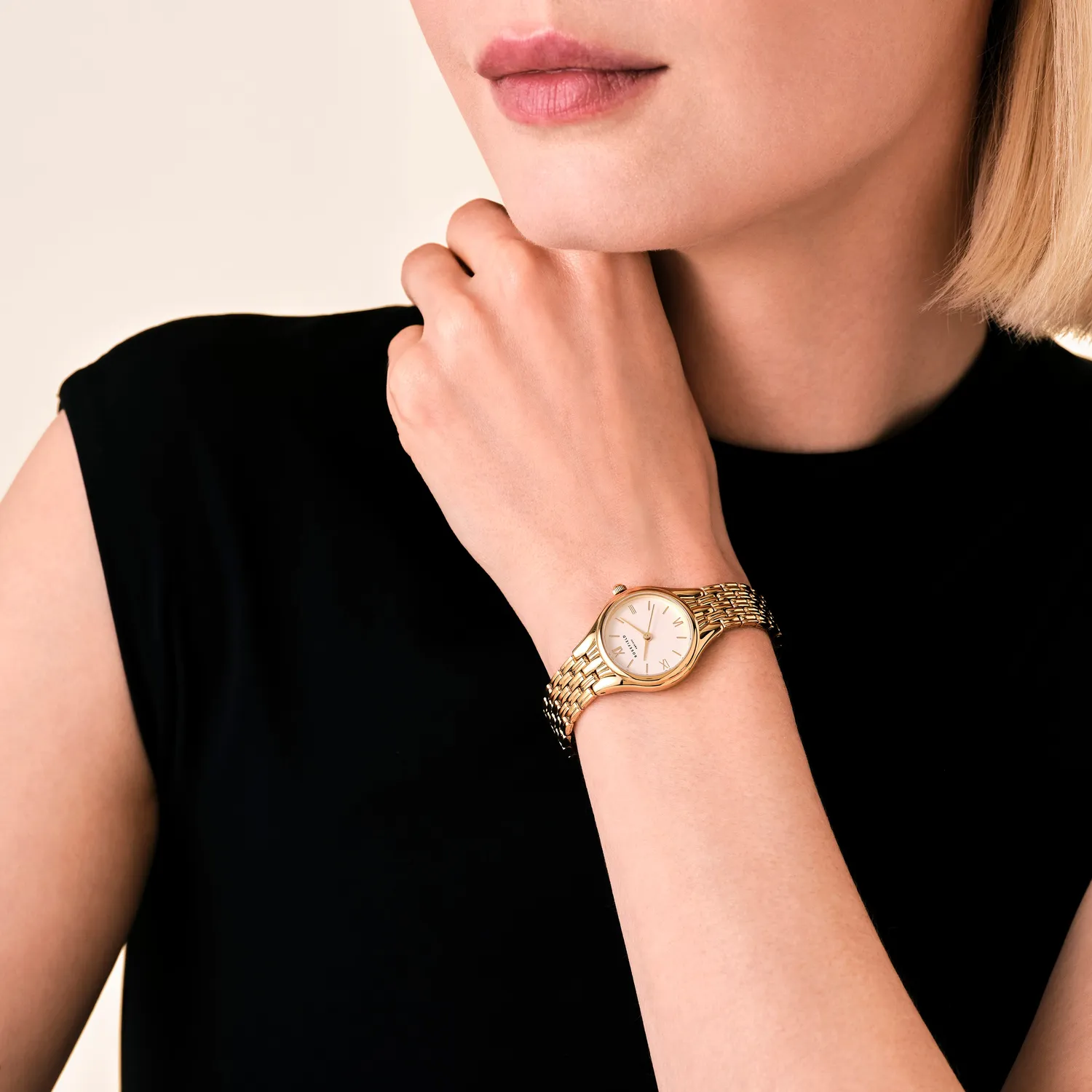 Rosefield Muse Gold klokke, 26 × 34,1 mm