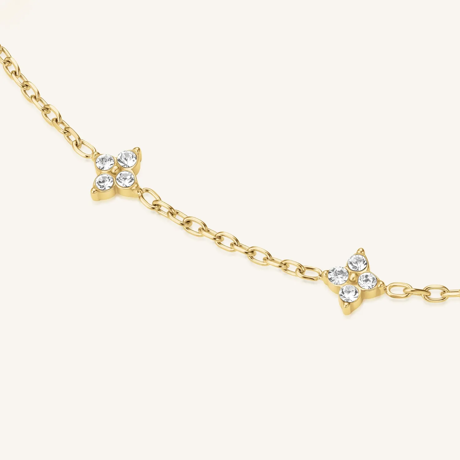 Rosefield Crystal Star armbånd gullbelagt justerbart