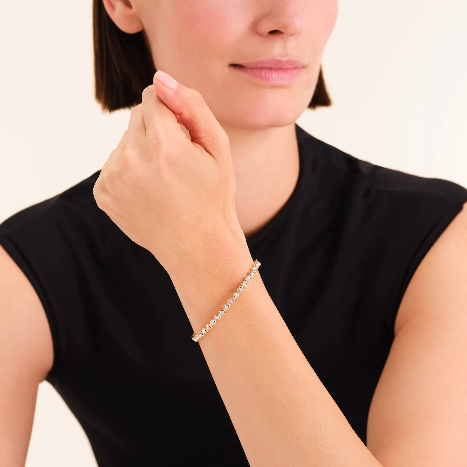 Rosefield Crystal Bangle armbånd gull