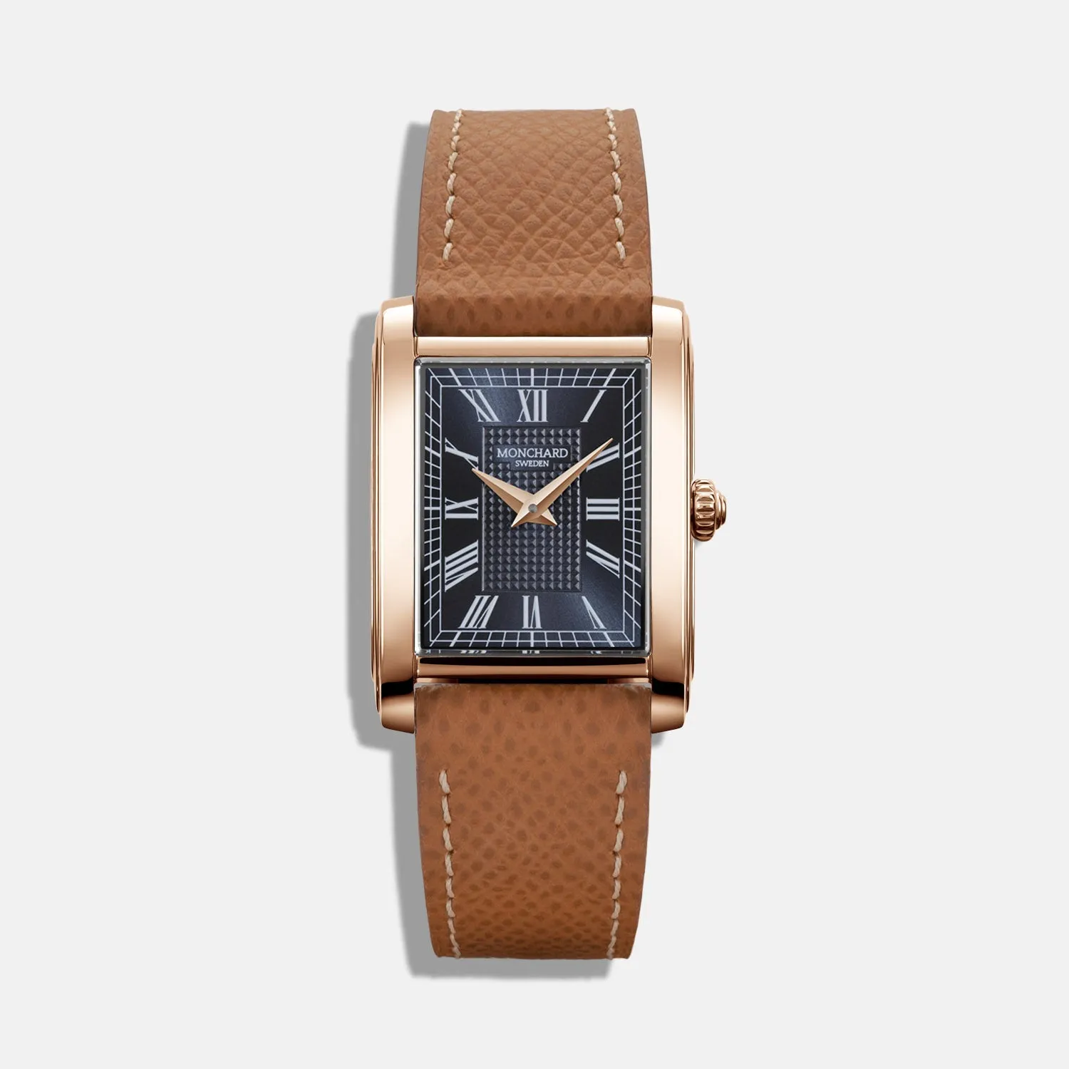 MonChard Royal Blue on Strap - Gold klokke svart rem 24,9 mm