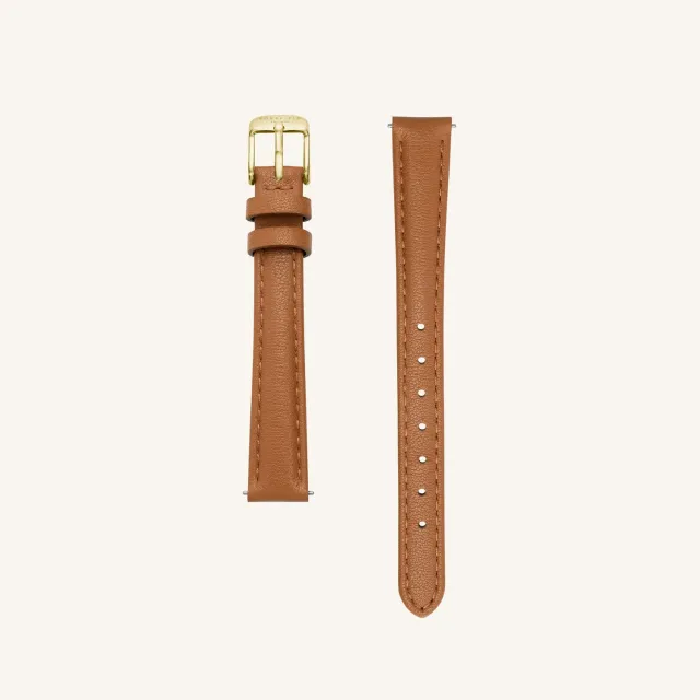 Rosefield Octagon XS klokkerem 12 mm brun skinnrem
